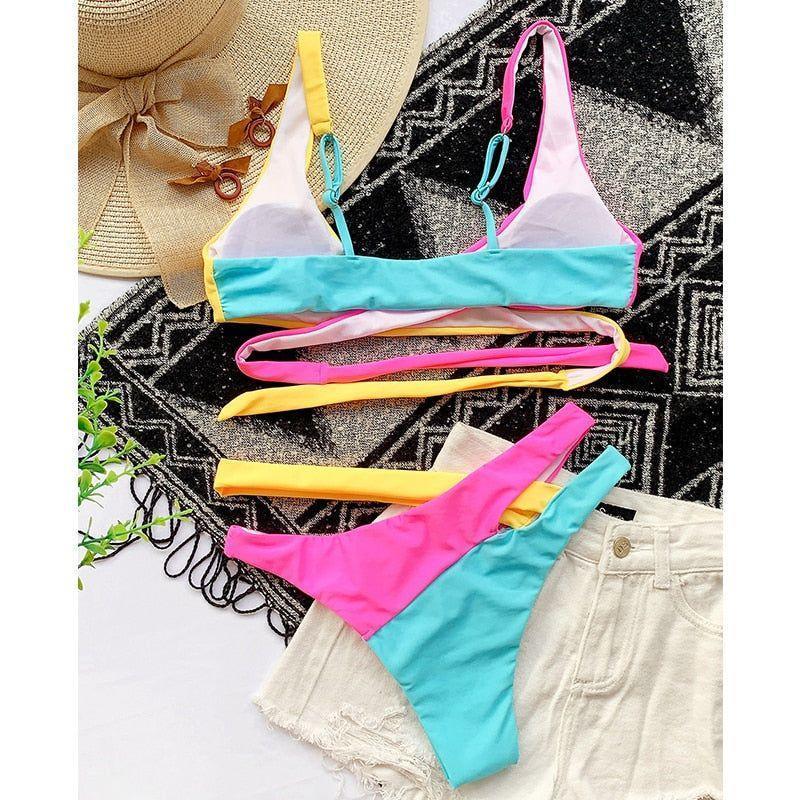 Butterfly Effect Cut-Out Wrap Bikini - Multicolor / S - Mermaid Way