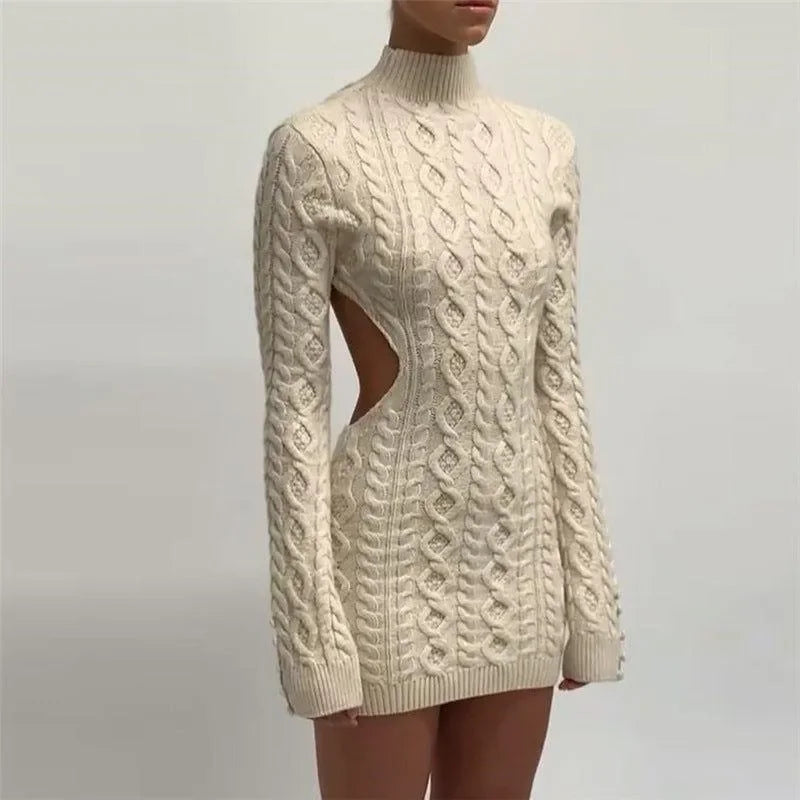 Buttermilk Knitted Backless Mini Dress in Ivory Ivory / M Buttermilk Knitted Backless Mini Dress in Ivory Ivory / M