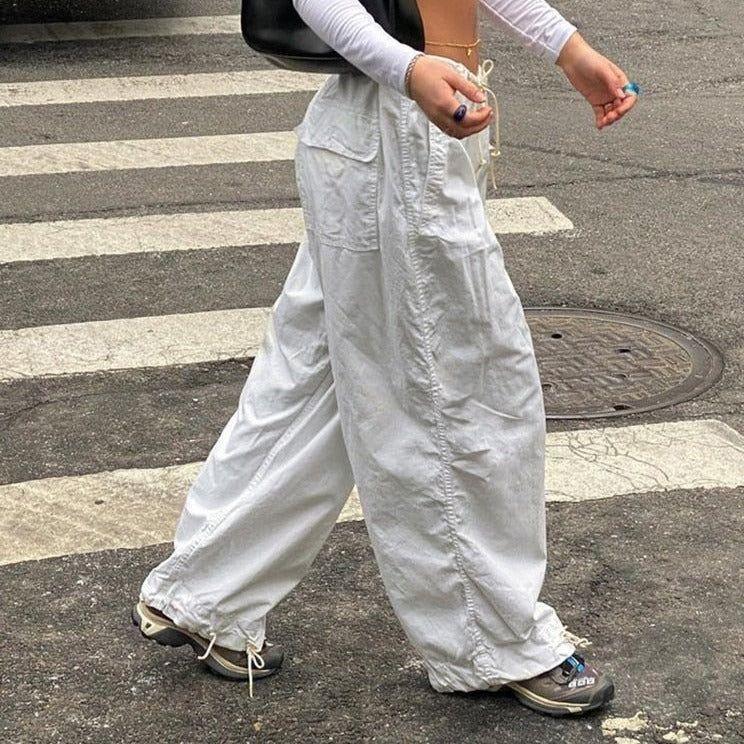 Cali Cotton Parachute Pants - White / S - Mermaid Way