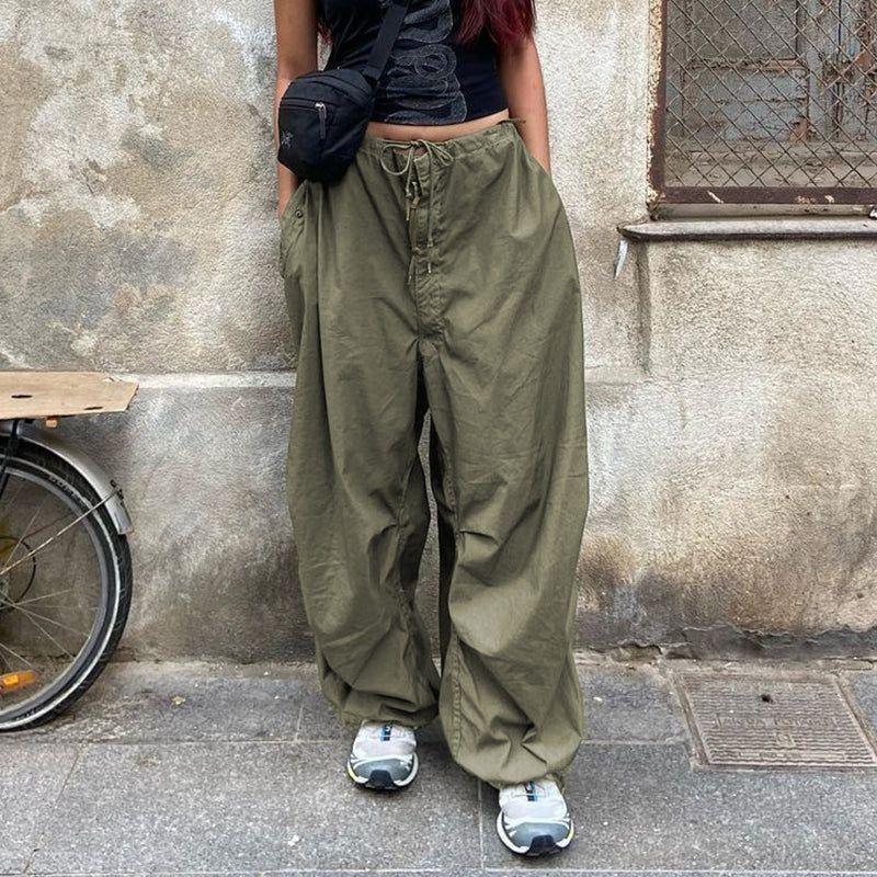 Cali Cotton Parachute Pants - Army Green / S - Mermaid Way