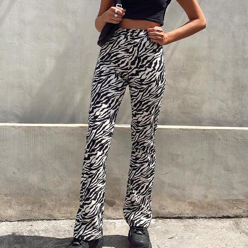 Chocolate High Waist Zebra Print Pants - Zebra Print / XS/S - Mermaid Way