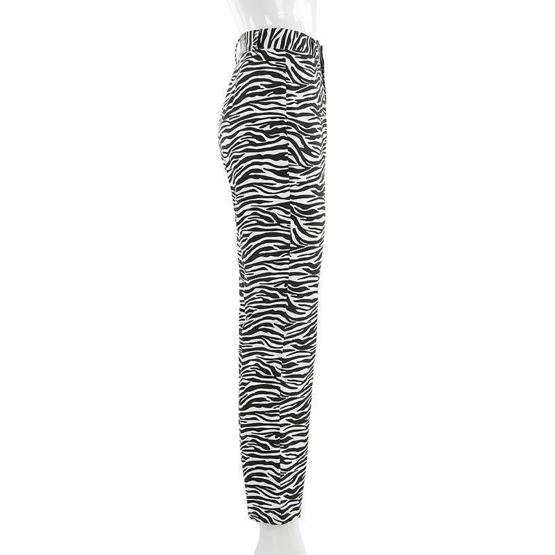 Chocolate High Waist Zebra Print Pants - Zebra Print / XS/S - Mermaid Way