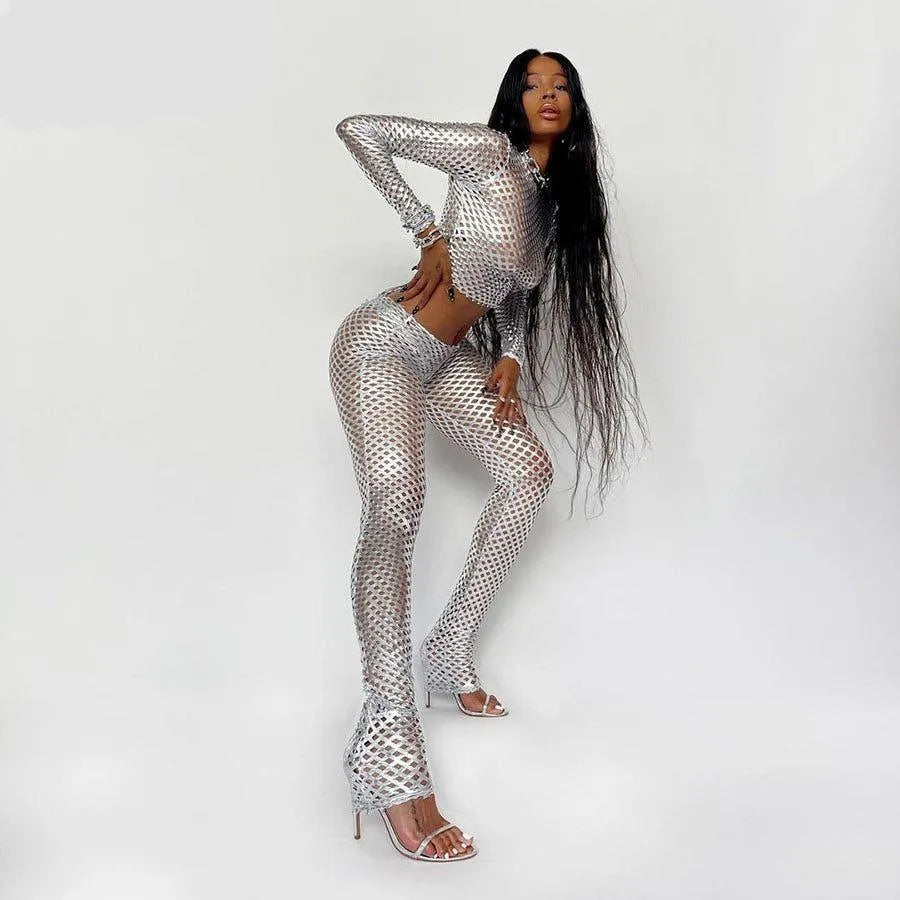 Corbyn Mesh Two-Piece Set - Silver / S - Mermaid Way