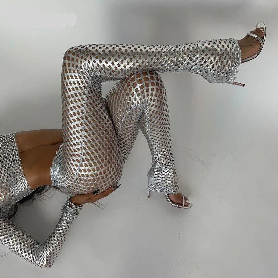Corbyn Mesh Two-Piece Set - Silver / S - Mermaid Way
