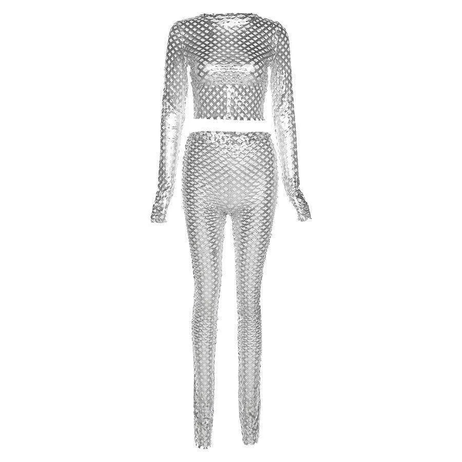 Corbyn Mesh Two-Piece Set - Silver / S - Mermaid Way