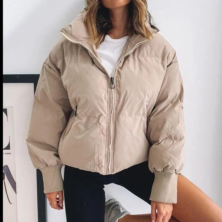 Corinna Oversized Puffer Jacket - Beige / XS - Mermaid Way