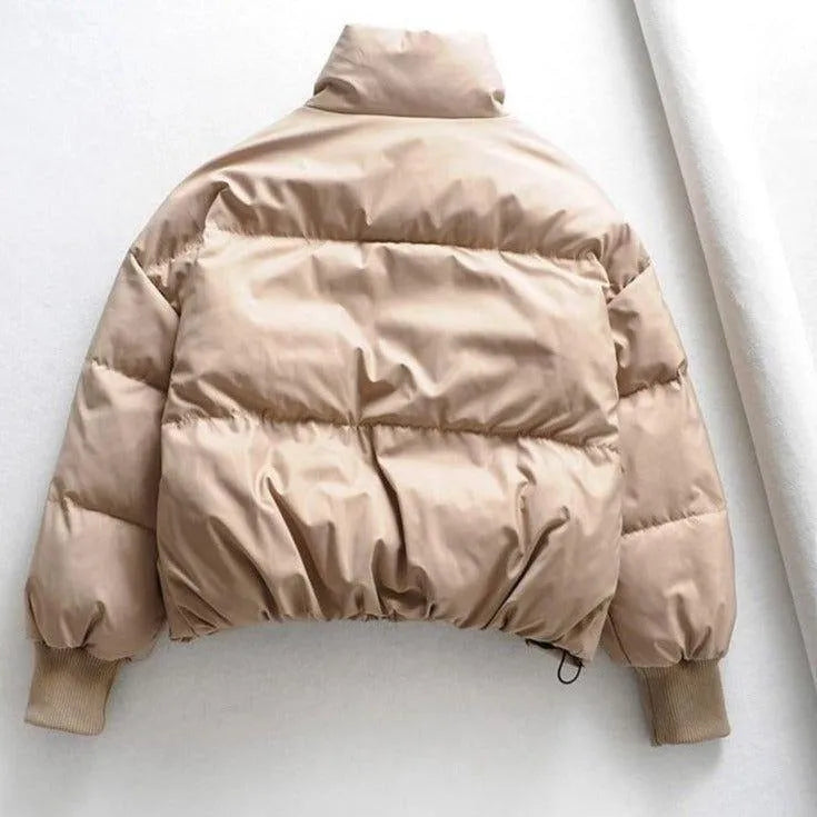 Corinna Oversized Puffer Jacket - Beige / XS - Mermaid Way