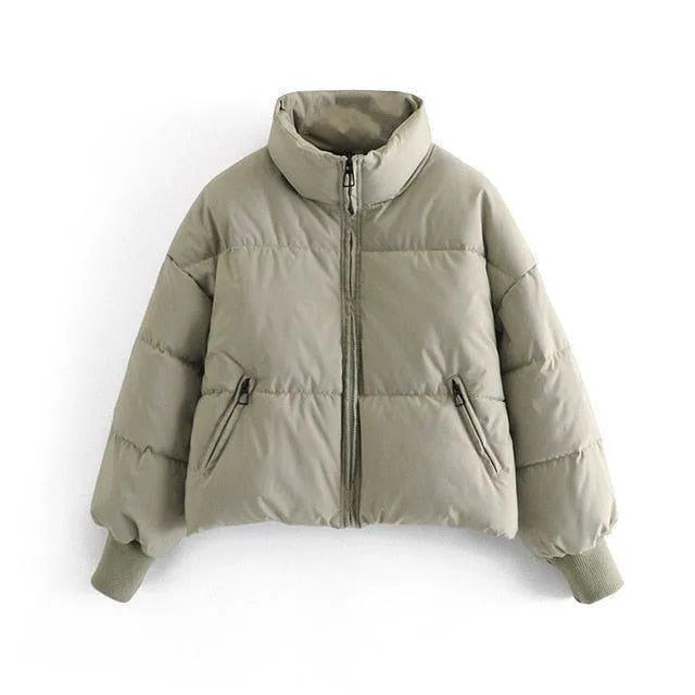 Corinna Oversized Puffer Jacket - Army Green / XS - Mermaid Way