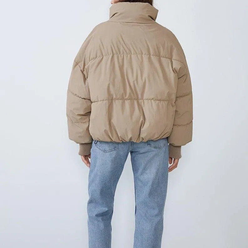 Corinna Oversized Puffer Jacket - Beige / XS - Mermaid Way