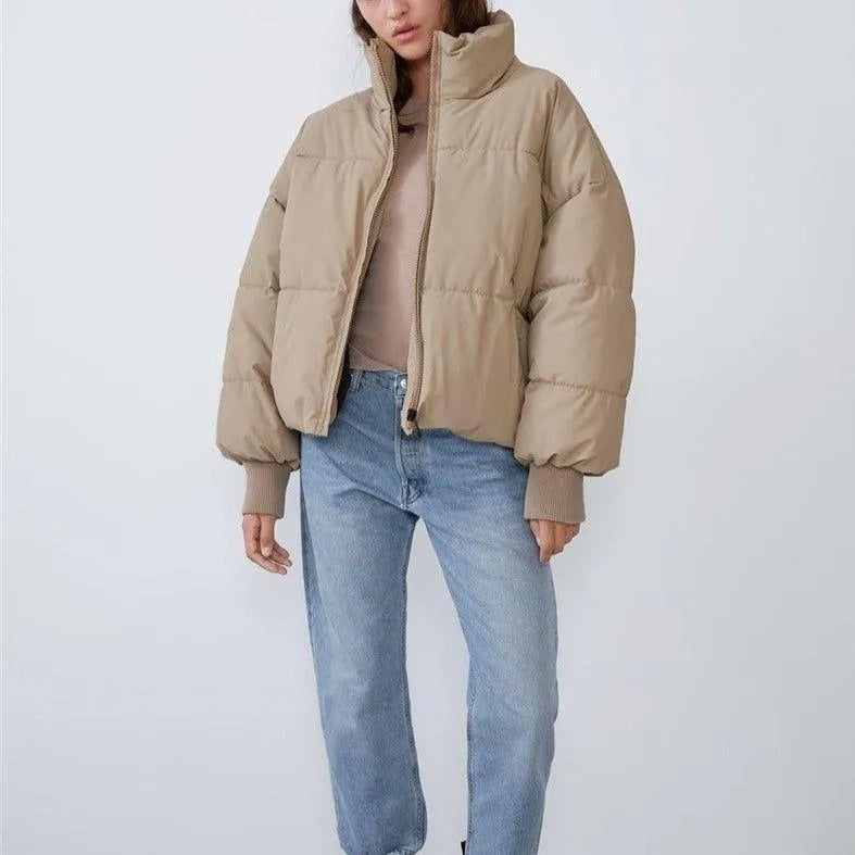 Corinna Oversized Puffer Jacket - Beige / XS - Mermaid Way