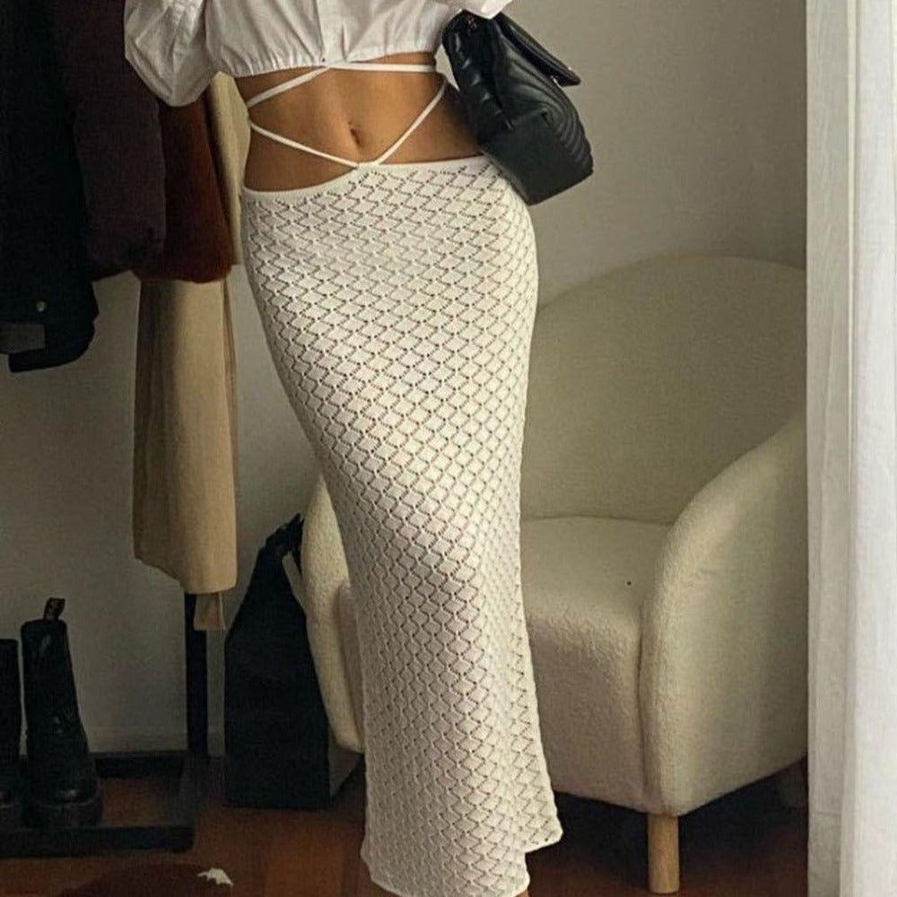 Couture du Jour Knitted Long Skirt - White / S - Mermaid Way