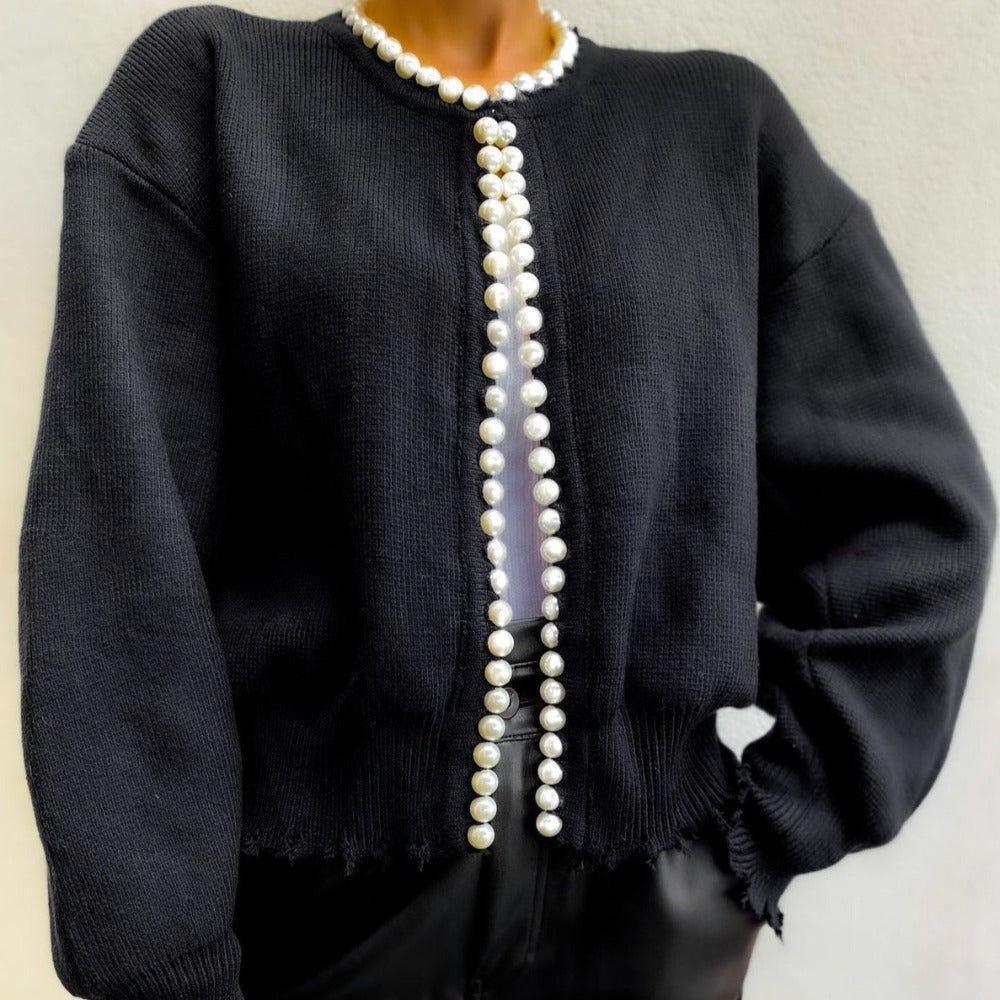 Crave Pearl Cardigan - Black / S - Mermaid Way