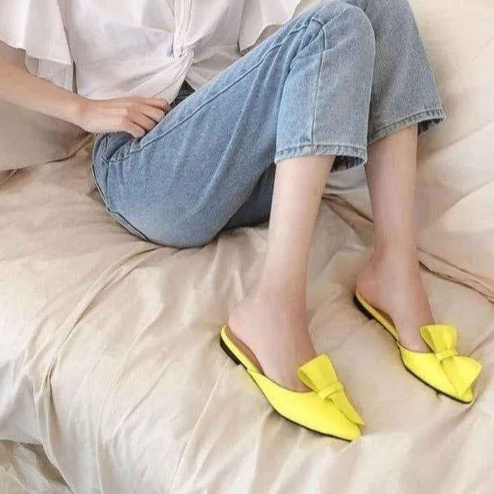 Dayton Casual Butterfly Knot Slippers - White / 4.5 - Mermaid Way