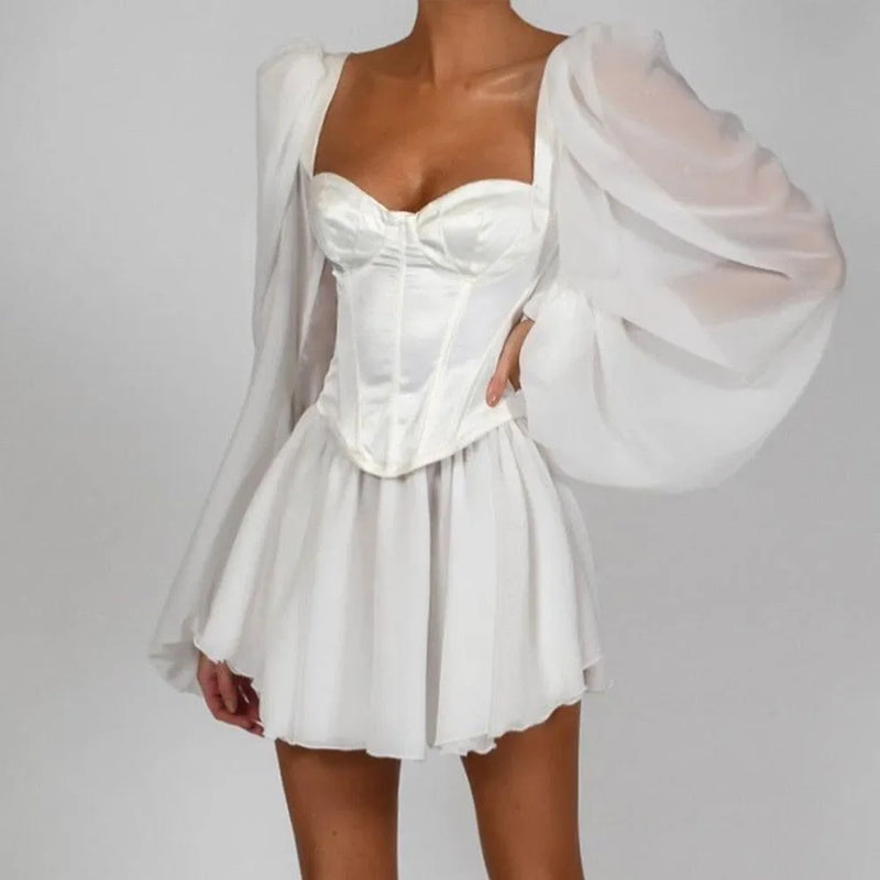 white christmas dresses Ivory Muse Corset Dress