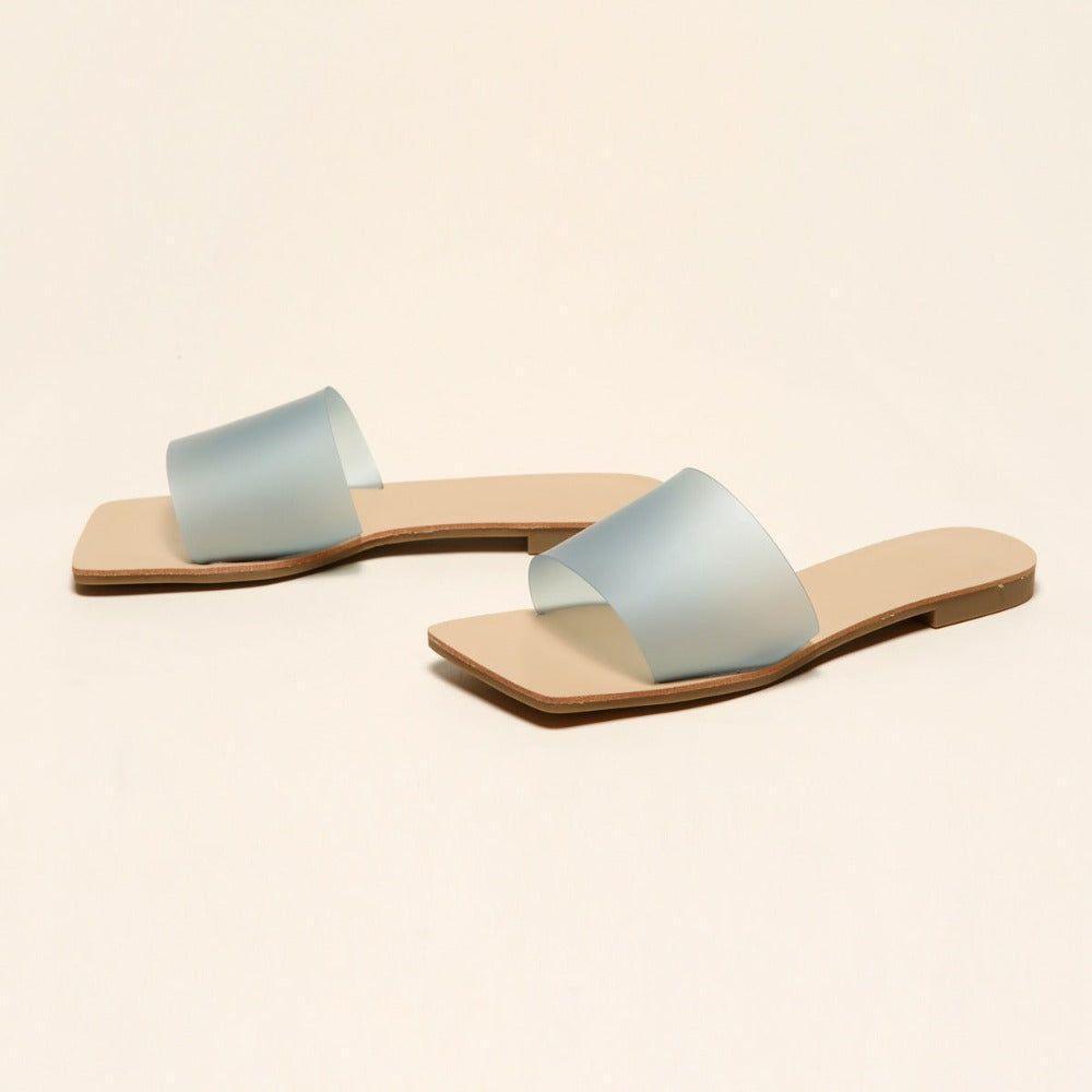 Elaine Minimalist Slide Sandals - Light Blue / 5.5 - Mermaid Way