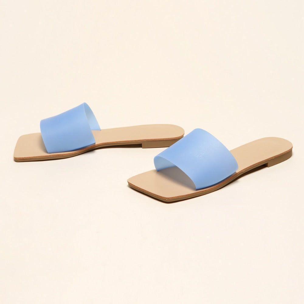 Elaine Minimalist Slide Sandals - Light Blue / 5.5 - Mermaid Way