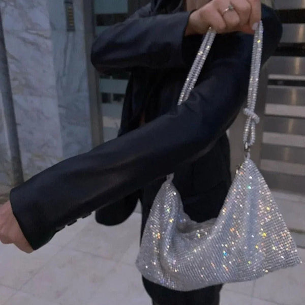 crystal-embellished handbag, evening accessory