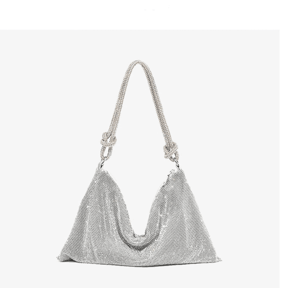 Felicity Rhinestone Sparkle Bag - Silver - Mermaid Way