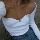Grace Square Neck Knitted Sweater - Shirts & Tops - Mermaid Way