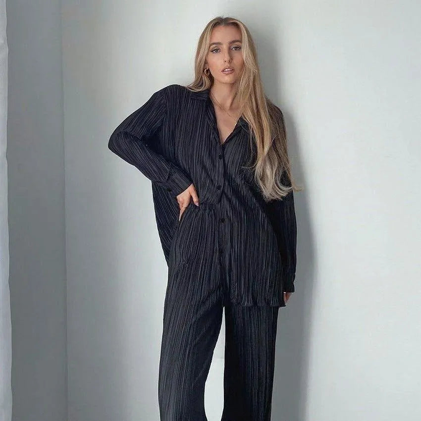 High Street Oversized Vintage Two-Piece Set - Black / S - Mermaid Way