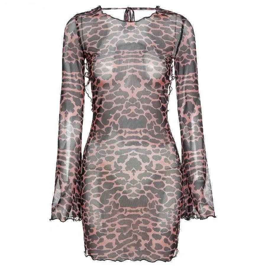 Laura Leopard Backless Mini Dress - Bold Night Out Look Laura Leopard Backless Mini Dress - Bold Night Out Look