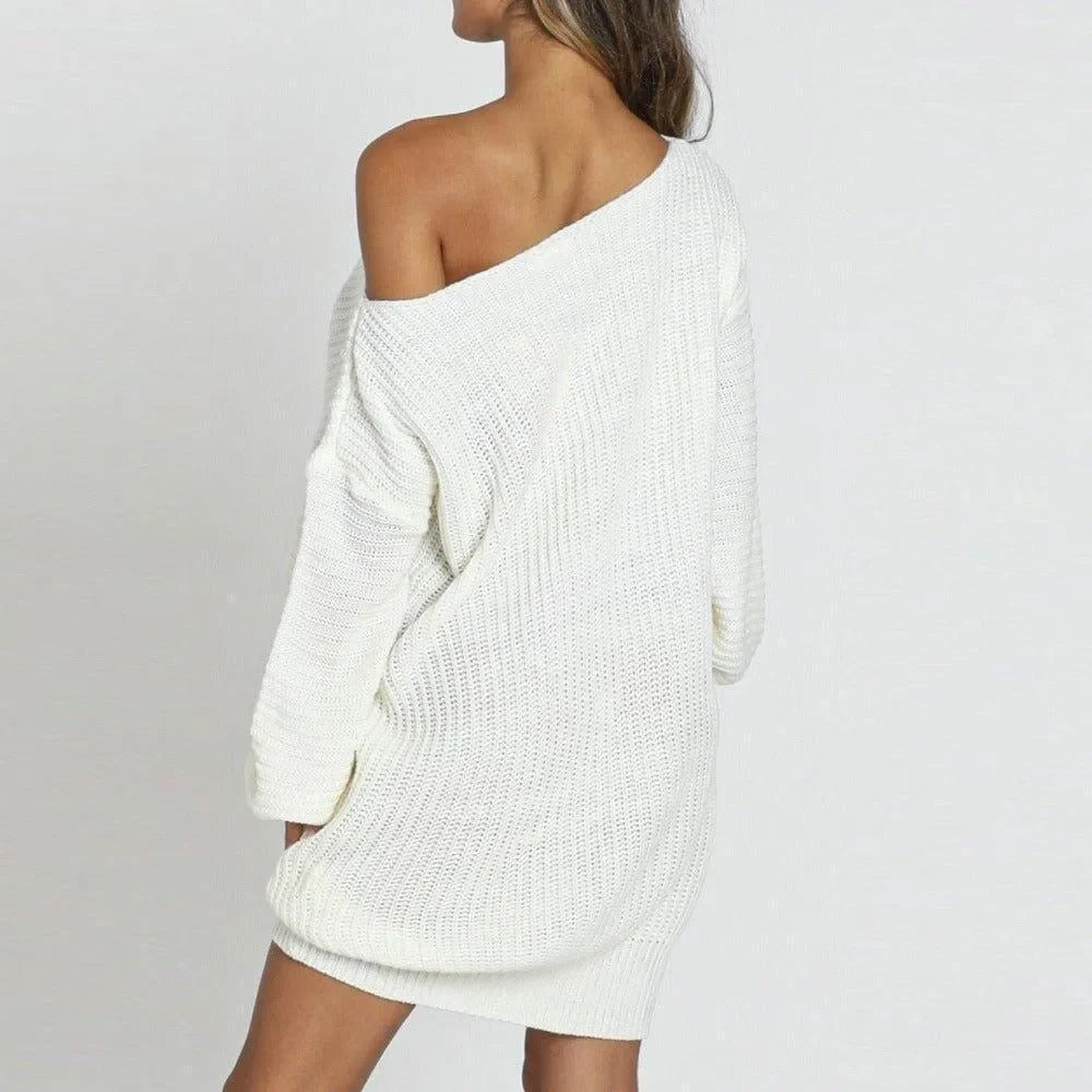 Frosty Elegance Cold Shoulder Mini Dress White XL by chic me Frosty Elegance Cold Shoulder Mini Dress White XL by chic me