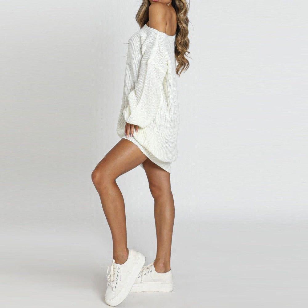 Lene One Shoulder Knitted Mini Dress - White / S - Mermaid Way