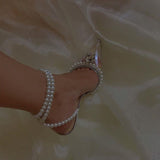 Admired Pearl Strap Crystal Heels - Shoes - Mermaid Way