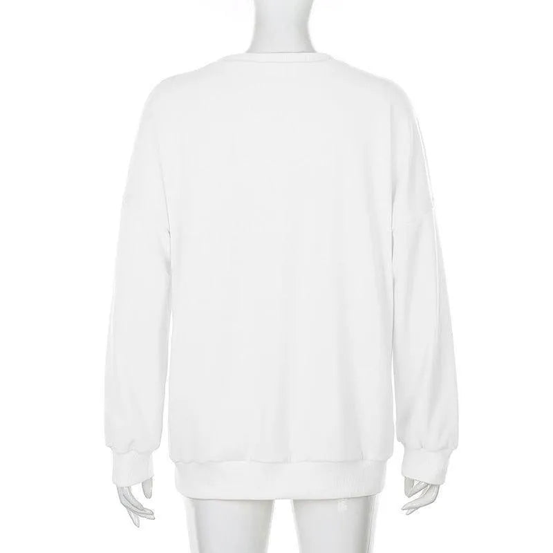 Malina Kitty Flower Print Vintage Sweatshirt - White / S - Mermaid Way