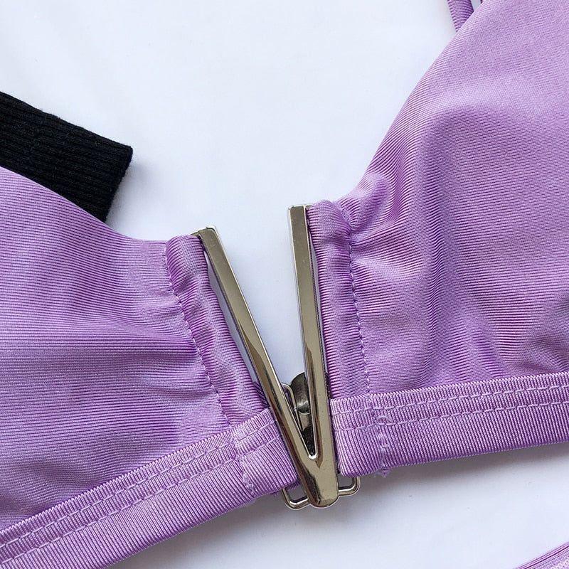 Marcela High Cut Bikini - Purple / S - Mermaid Way