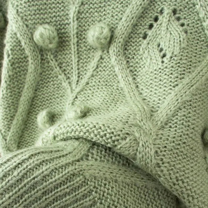 Meeli Vintage Casual Turtleneck Sweater - Light Green / S - Mermaid Way
