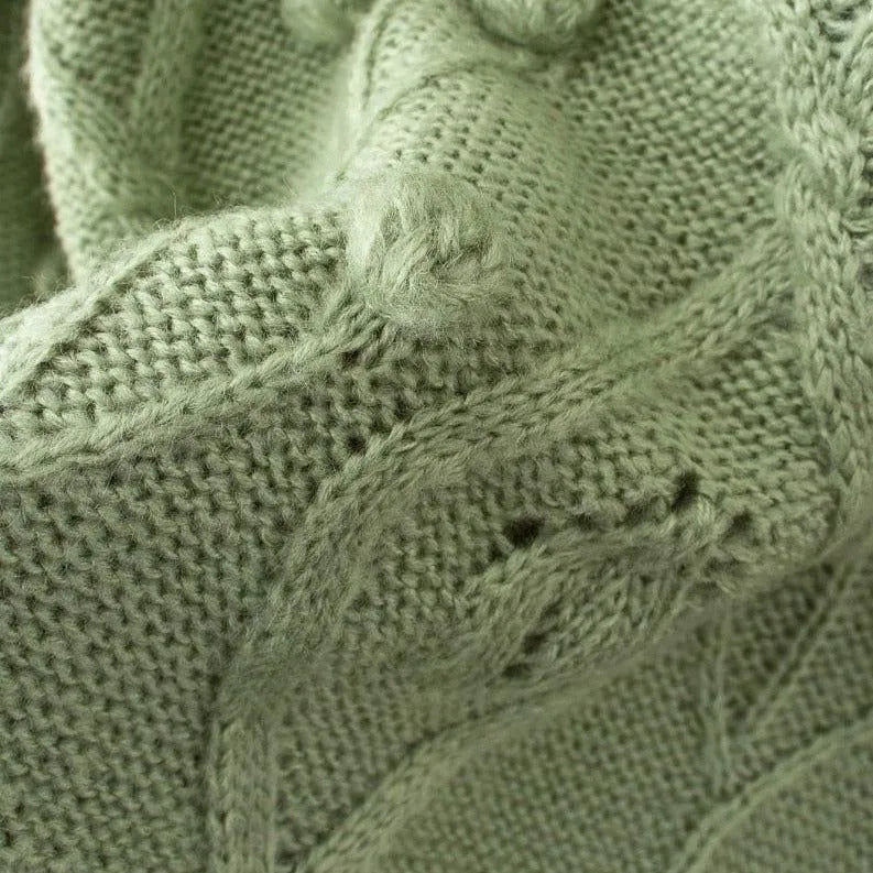 Meeli Vintage Casual Turtleneck Sweater - Light Green / S - Mermaid Way