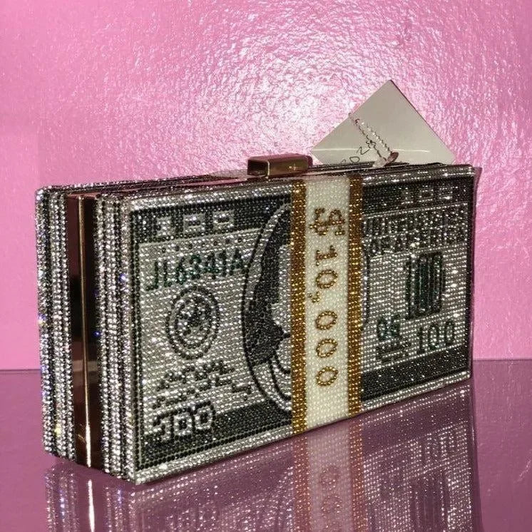 Money On My Mind Rhinestone Sparkle Clutch🧜♀️Mermaid Way