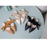 Dorrin Ankle Bow Tie Slippers - Shoes - Mermaid Way