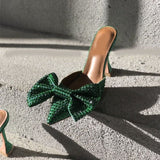 Stefanie Oversized Diamond Bow Heels - Shoes - Mermaid Way