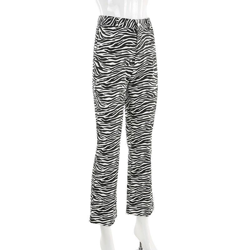 Chocolate High Waist Zebra Print Pants - Pants - Mermaid Way