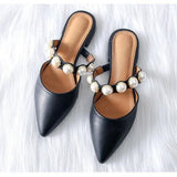 Coralia Pearl Strap Pointed Toe Flats - Shoes - Mermaid Way