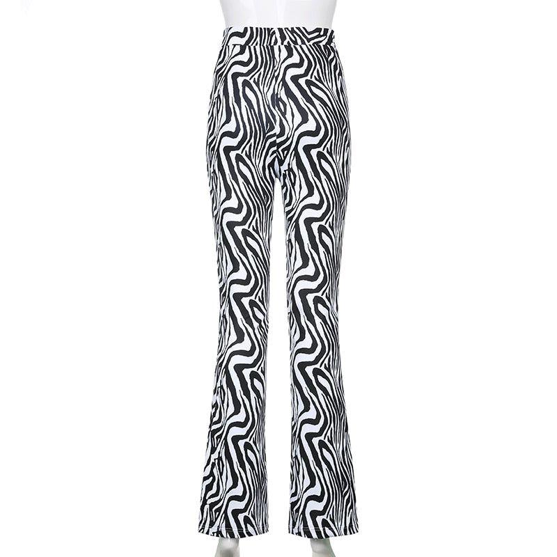 Priscilla Animal Print High Waisted Flare Pants - Pants - Mermaid Way