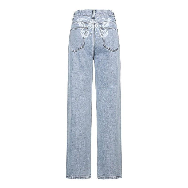 Nikolett Butterfly Loose Straight Jeans - Pants - Mermaid Way