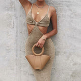 Ama Cutout Knitted Maxi Dress - Dresses - Mermaid Way