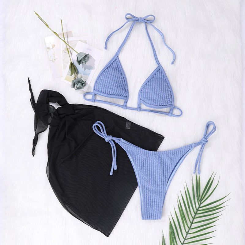 Malati Ribbed Wire Free Tie Side Bikini - Swimwear - Mermaid Way