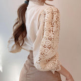 Blooms Love Lace Long Sleeve Blouse - Shirts & Tops - Mermaid Way