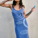 Melody Abstract Print Cut Out Midi Dress - Dresses - Mermaid Way