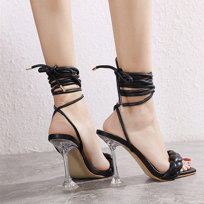 Splash Lace Up Transparent High Heels - Shoes - Mermaid Way