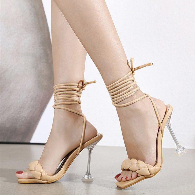 Splash Lace Up Transparent High Heels - Shoes - Mermaid Way