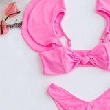 Lya Ruffled Front Knot Bikini Set - Swimwear - Mermaid Way