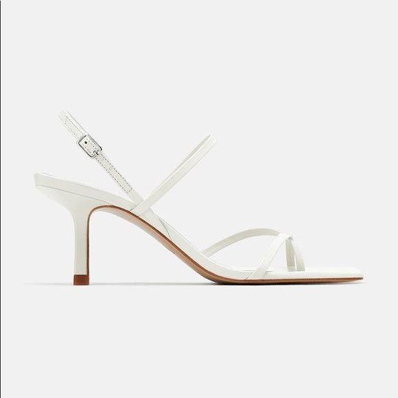 Ricmod Strappy Mid-Heel Faux Leather Sandals - White / 5 - Mermaid Way