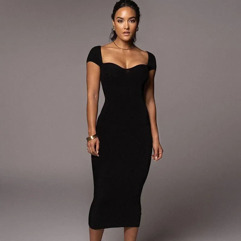 knitted evening dress Self-Made Girl Midi Empire-Waist Long Corset-Back Prom Size:P group:K664 ️ Colors may vary