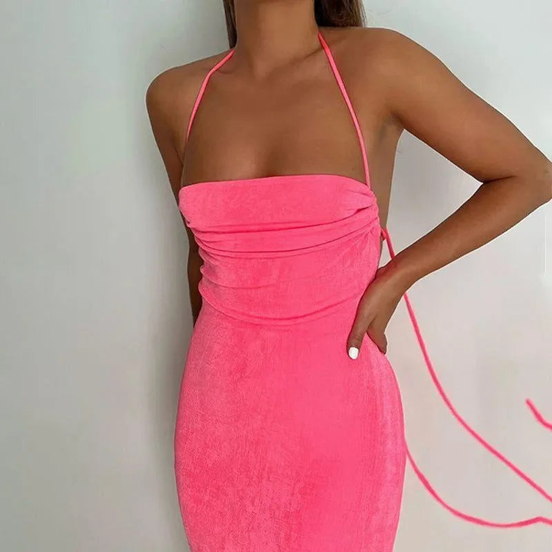 strapless open back dress Glamorous Fuchsia Sequin Mini Dress - GIA Corset main image 1