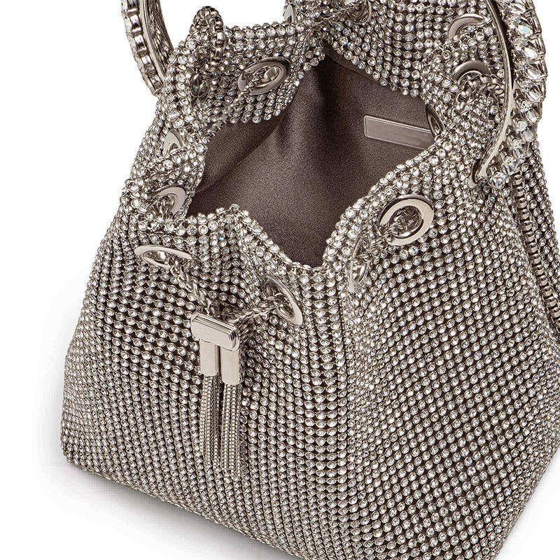 Splendor Crystal Handle Tassel Diamond Bag - Silver - Mermaid Way